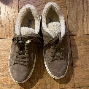 Steve Madden fur platform sneaker